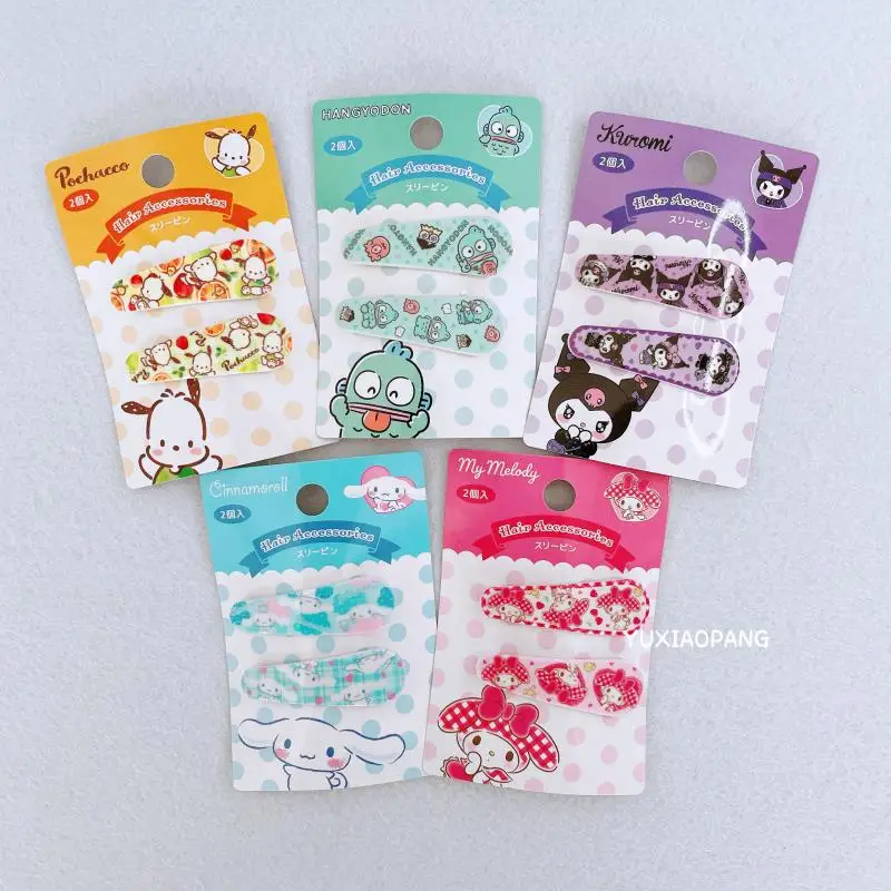 Sanrio Characters Limited Edition Press Type Hairpin Cinnamoroll Mymelody Kuromi Hangyodon Pompom Purin Girl Head Bangs Clip