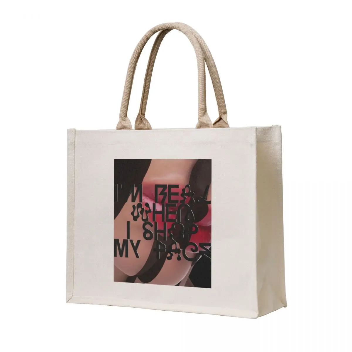 FACESHOPPING BLACK Tote Bag Big bag women reusable grocery bags shopper bag women canvas