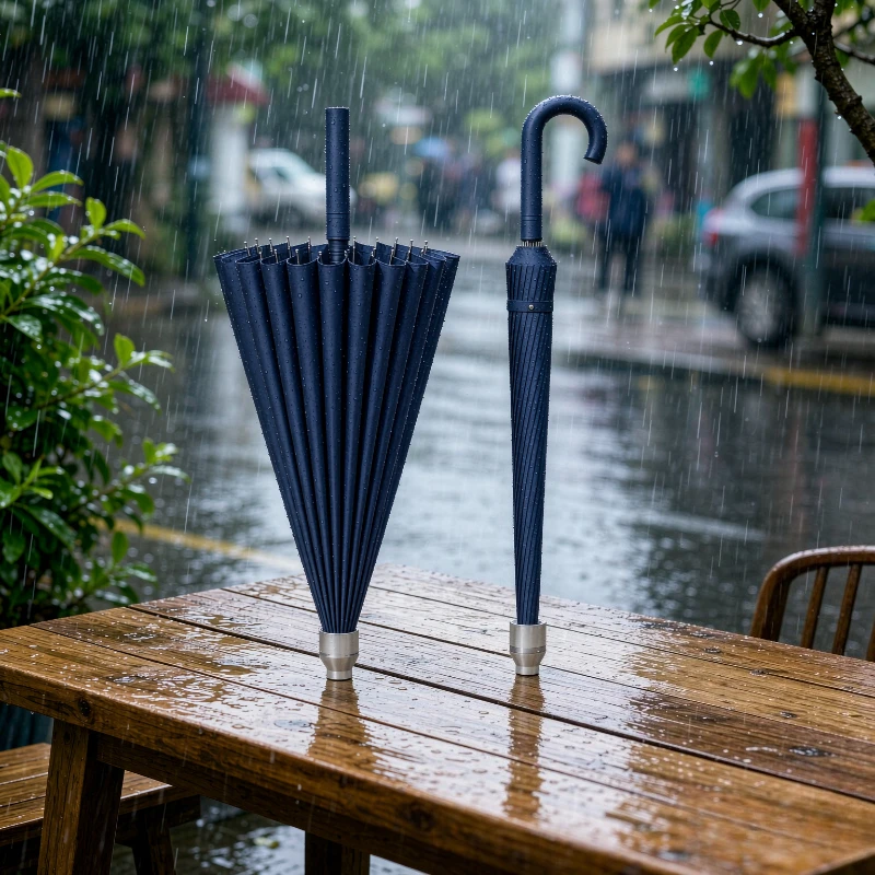 24-Rib Long Handle Umbrella Heavy Duty Stormproof Windproof Large Golf Umbrella Reinforced Frame Outdoor Daily Use 골프 우산