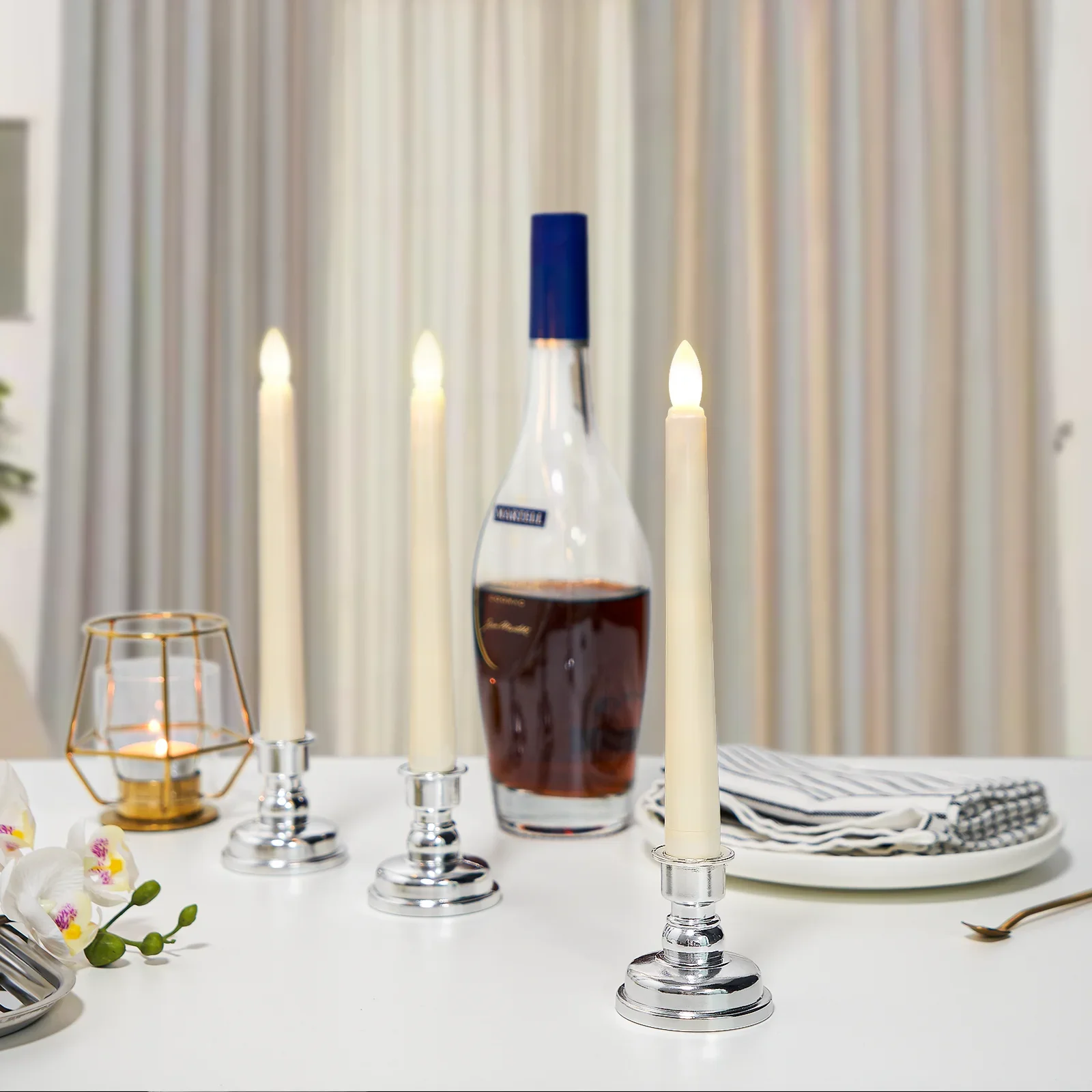 20cm LED Table Light With Timer Remote Flameless Electronic Taper Candle Light for Party Wedding Home Decor Flashing Lamp image 4