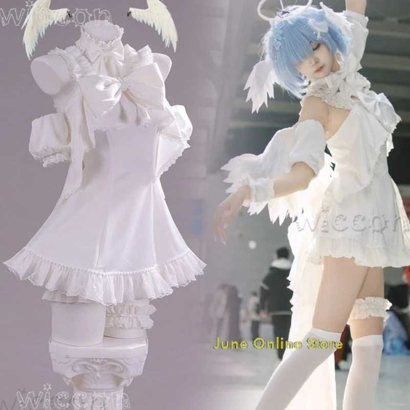 Re:0 Ram & Rem Relax Time Pajama - Sweet White Dress Props Zero Women's Halloween Figure Style Costume Cosplay Full Costumes Set