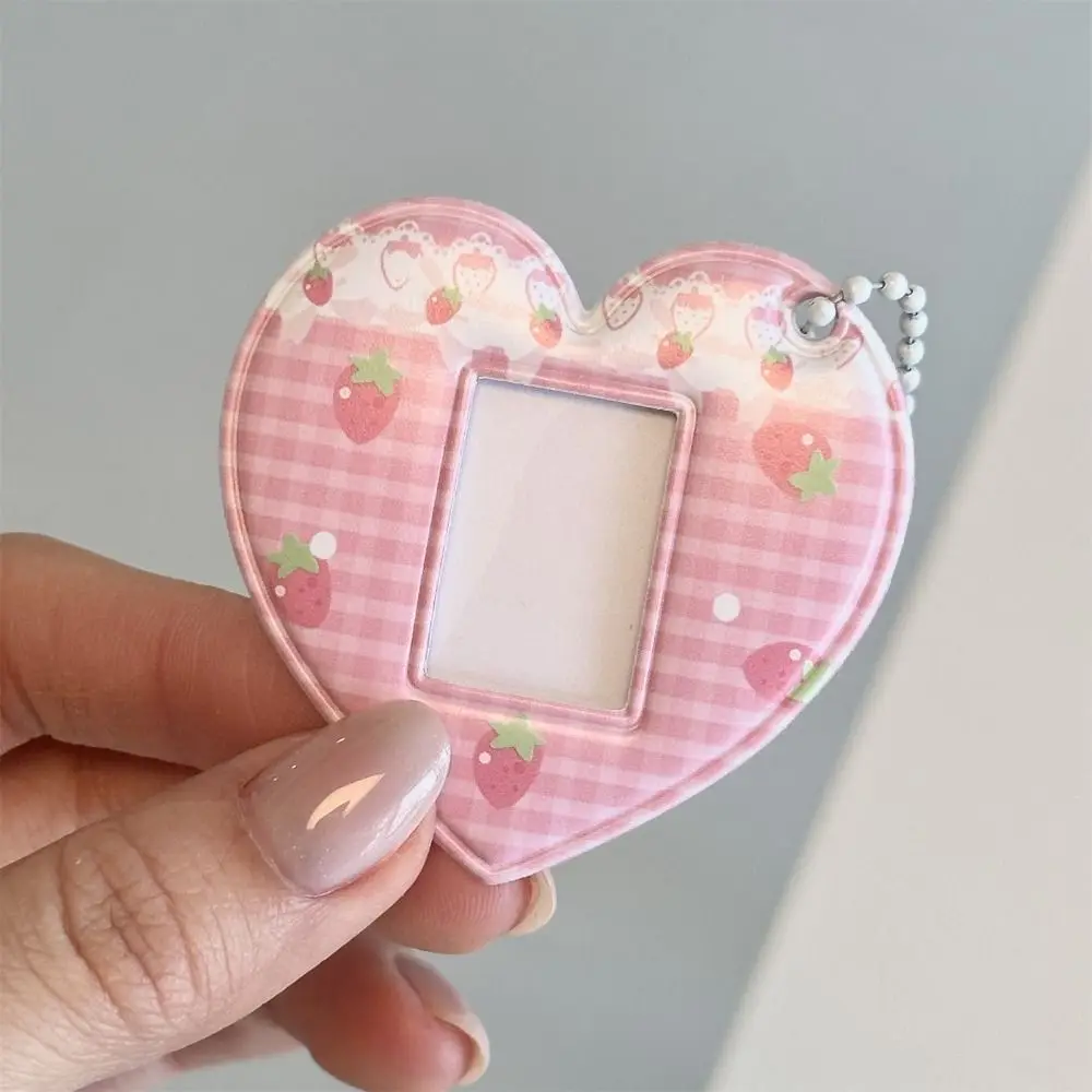 INS Style Heart Shape 1 Inch Photo Card Holder Cute Design Korean Style Photo Storage Pendant PVC Cute ID Photo Holder Girls