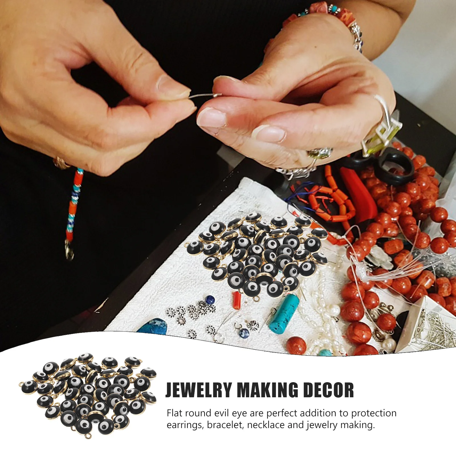 

40Pcs Evil Eye Pendants Alloy Charms DIY Jewelry Making Materials for Bracelets Necklaces Earrings Evil Eye Charms