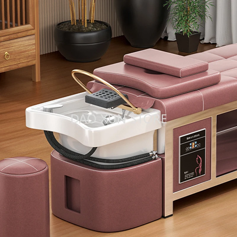 Ceramic Basin Stylist Shampoo Bed Luxury Japanese Head Spa Hair Washing Bed Barber Krzeslo Szampon Beauty Salon Equipment MQ50SC