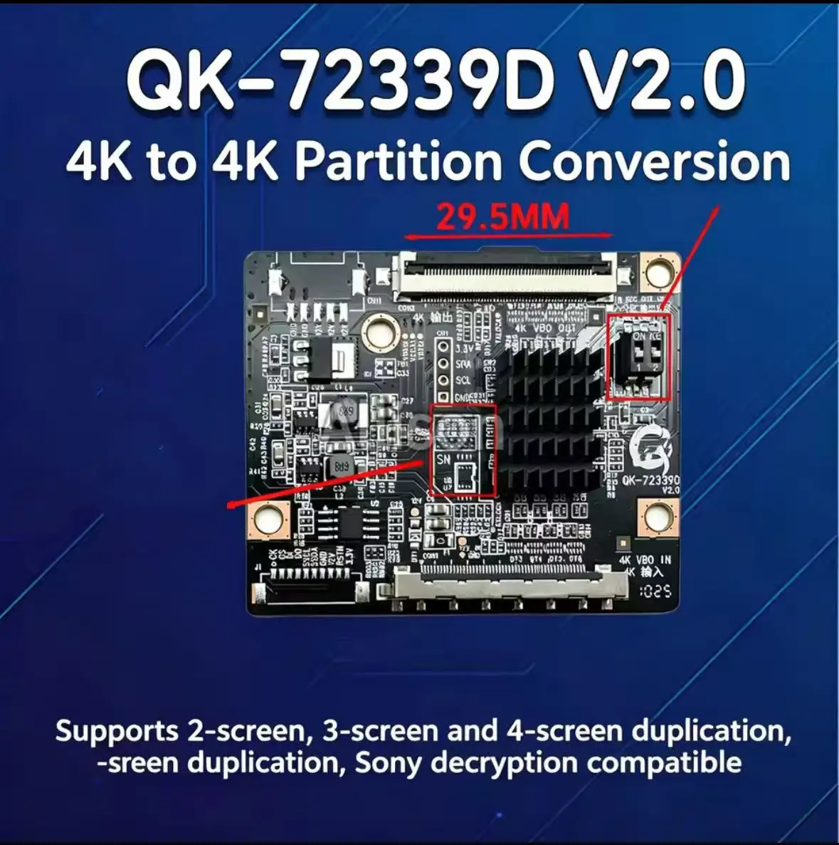 New Upgrade QK-72339D Adapter Plate 4K To 4K Modify Partition Compatibility Improves Refresh Rate Incoherence.
