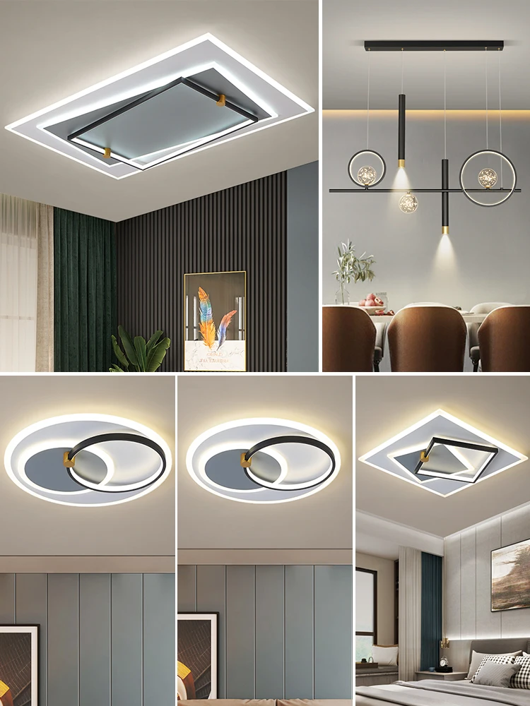 Modern, minimalist and atmospheric living room lights, LED ceiling lights, whole house combination package