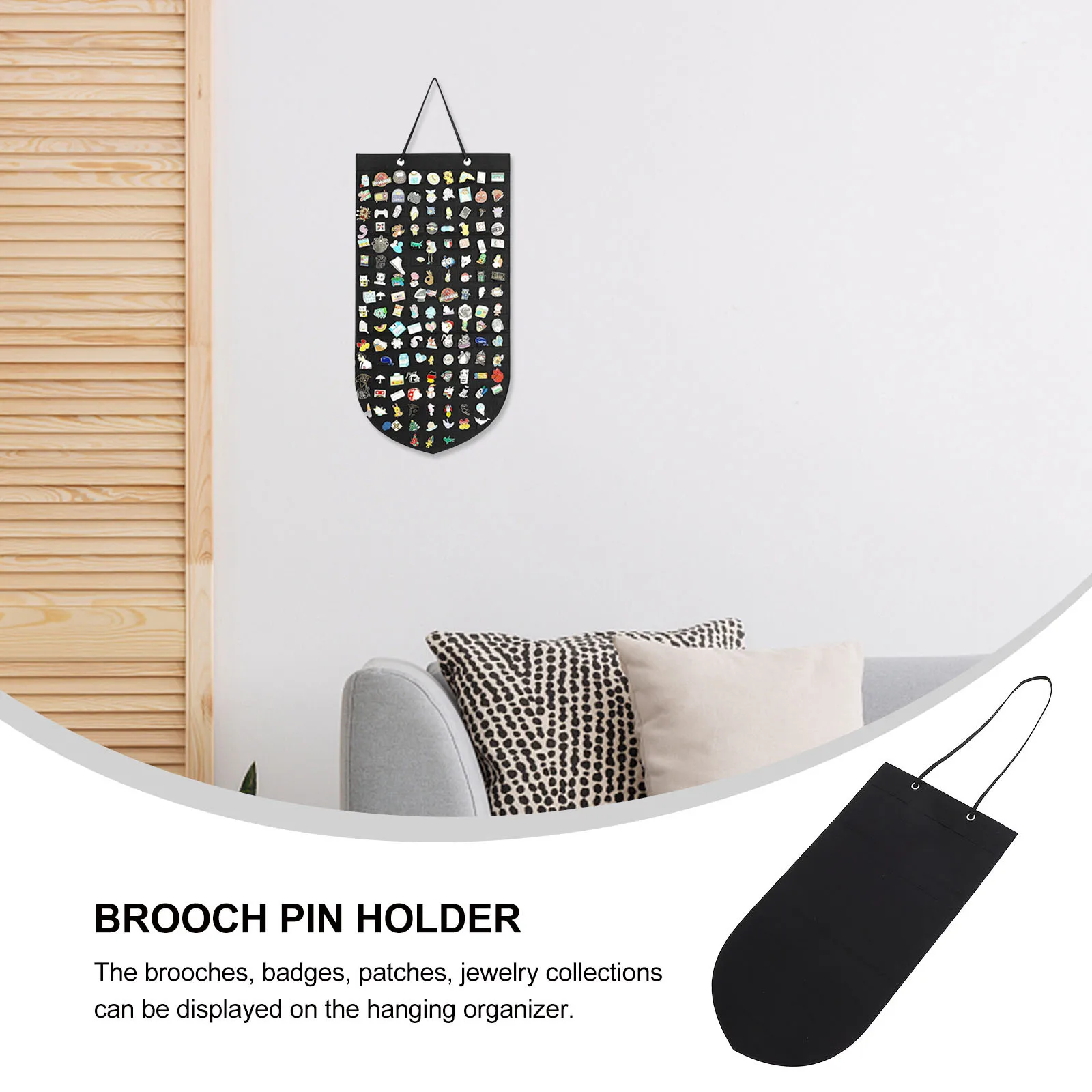 Badge Pin Display Organizer Felt Hanging Brooch Holder For Jewelry Collection Storage Wall Mounted Accessory Organizer