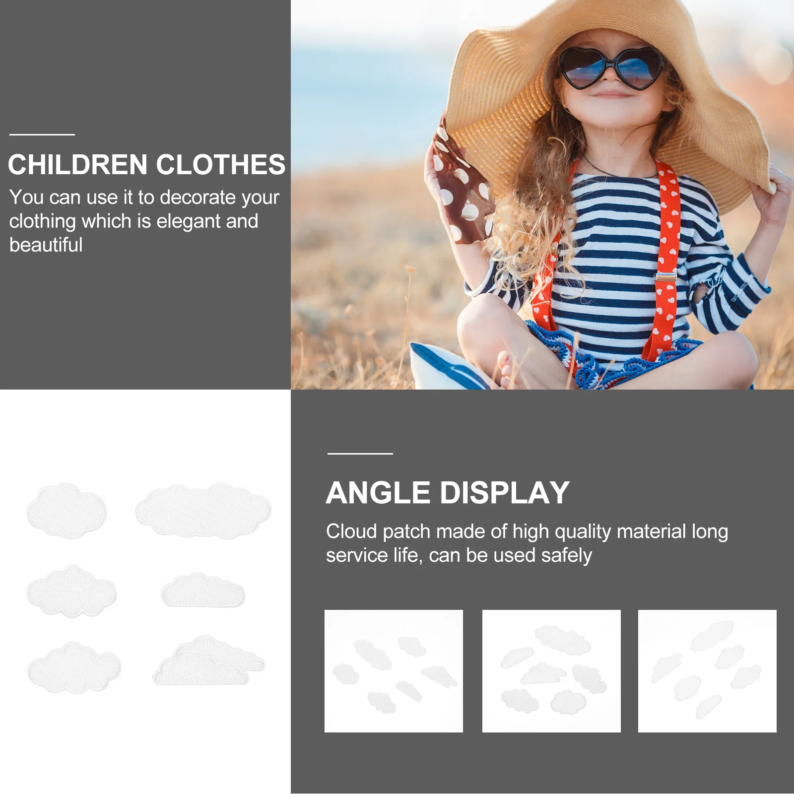 

6 pcs Cloud Shape Fabric Patch Decor For Clothes Repair Sewing Appliques Diy Embellishment Crafts Accessory Handicrafts