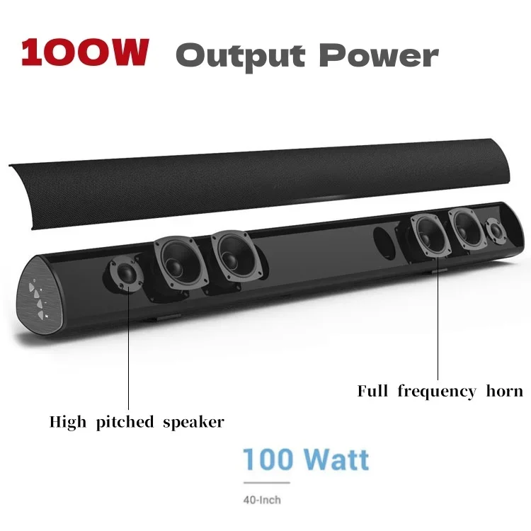 Multifunctional Portable TV Soundbar Audience Echo Wall Wired Bluetooth Speaker 100W Caixa De Som Heavy Bass Home Theater HDMI