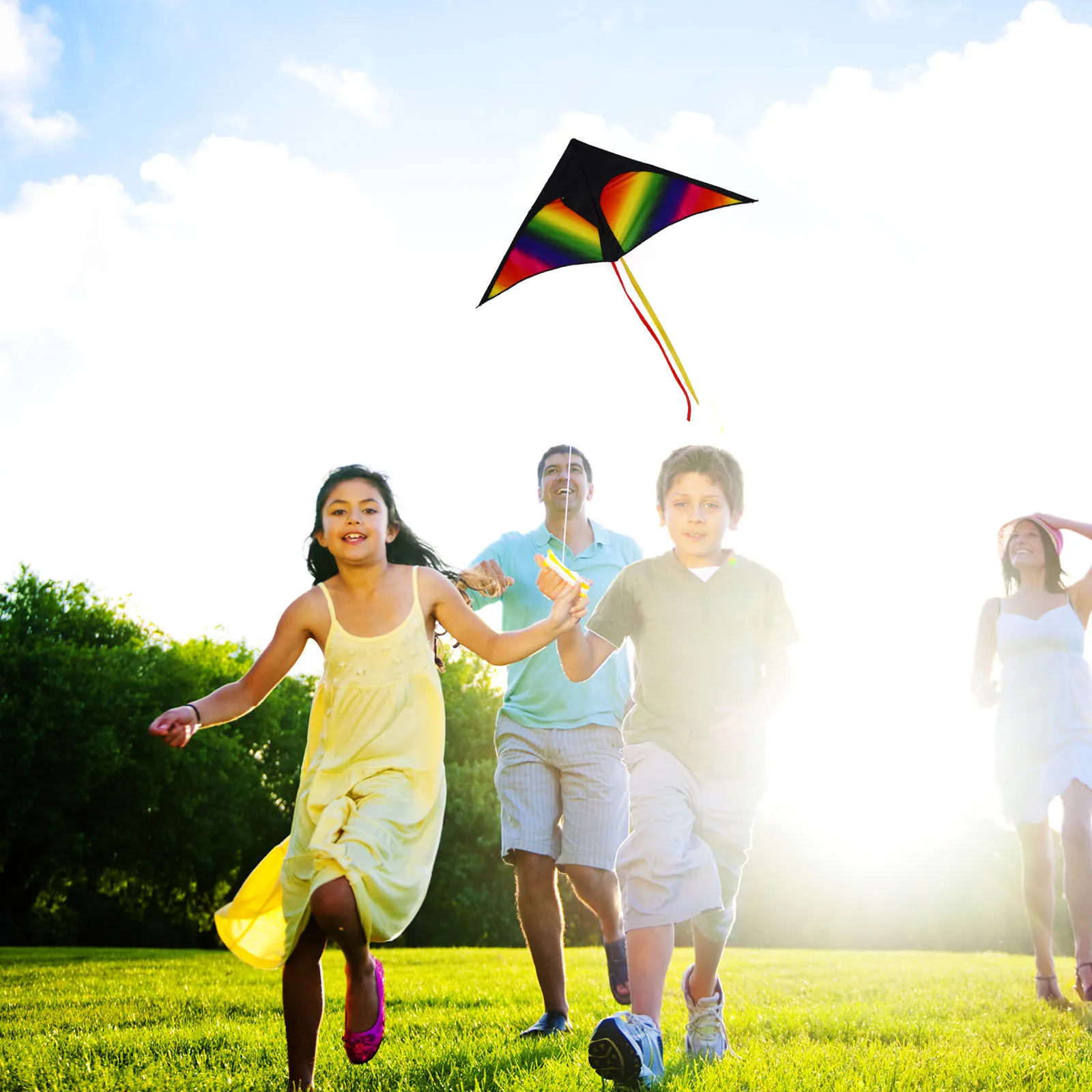 Cerf-volant arc-en-ciel pour enfants, papillons colorés, faciles à monter, jouet de sport en plein air pour enfants