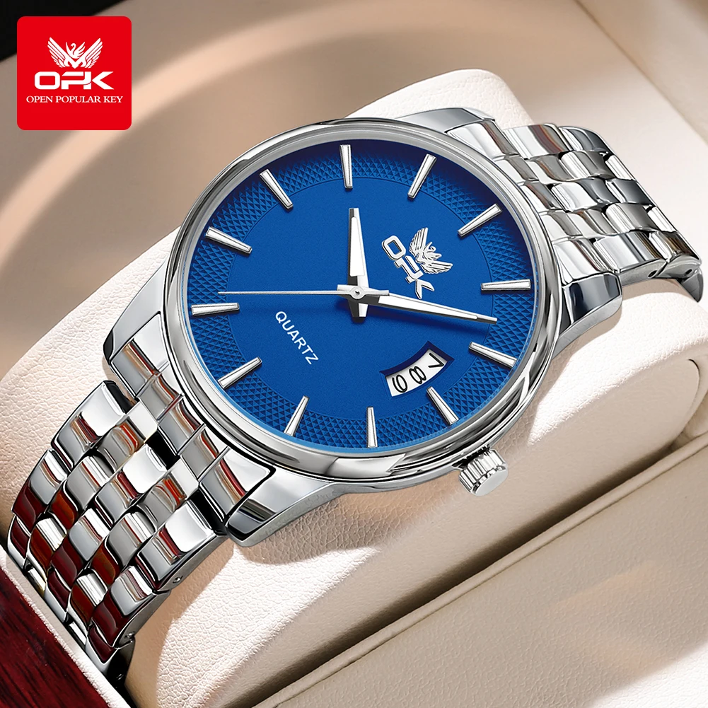 

OPK brand Classic minimalist men's watches waterproof date luminous fashion genuine quartz watch for man business wristwatch