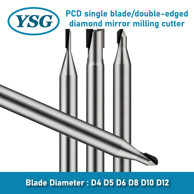 PCD Diamond Mirror Finish Cutter Single Edge Double Edge for Copper Aluminum Graphite Ceramic CNC Engraving Tool
