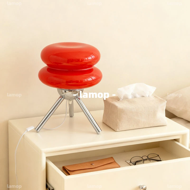 Murano Glass Table Lamp Academic‑style Artistic & Minimalist Retro for Dorm Study and Bedroom Decoration