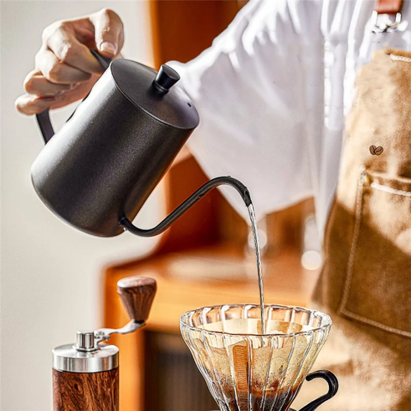 A58E-Coffee Set Coffee Accessories Camping Barista Tool Dripper Filter Coffee Kettle Manual Grinder Portable Gooseneck Kettle