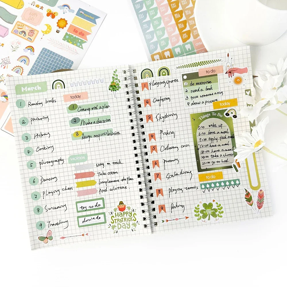 Day/Week/Month Planner Sticker Book DIY Scrapbooking Diary Handbook Decorative Material Stickers Stationery