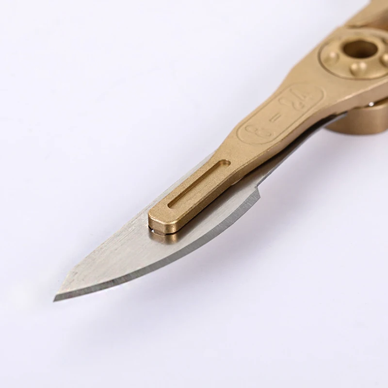 EDC Brass Mini Knife Folding Multi-Functional Courier Knife Portable EDC Keychain Self-defense Pocket Knife Camping Equipment