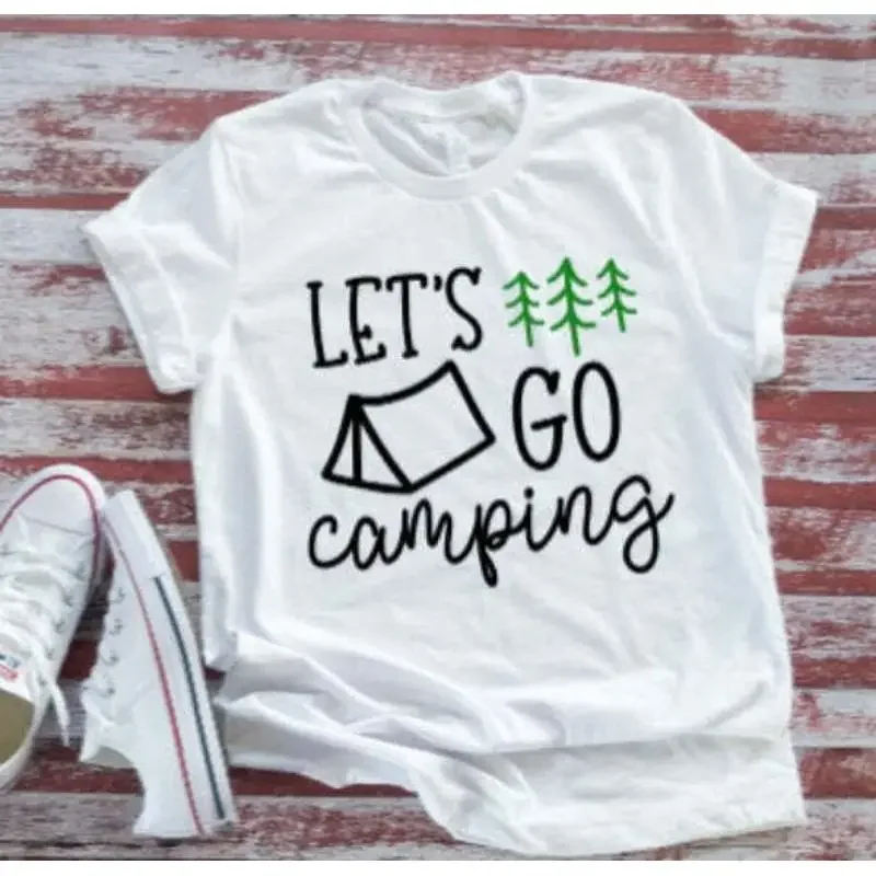 Let'S Go Camping White T Shirt