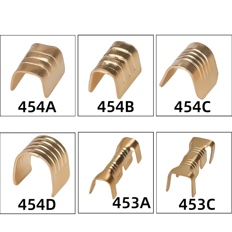 100 قطعة موصلات طرفية نحاسية على شكل حرف U 453/DJ454 الضغط البارد 0.3-4.0mm2 مع فآسيا الأسنان لعلامة تبويب أسلاك الدراجة النارية