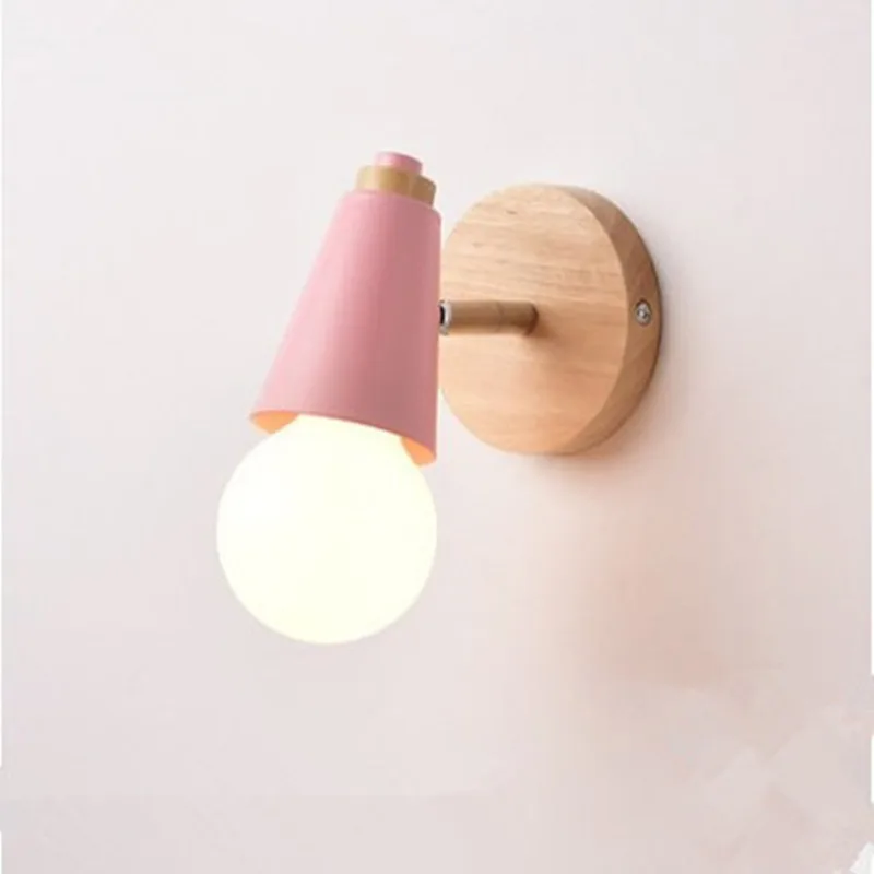 Nordic Simple Wall Lamp Children's Room Bedroom Bedside Sofa Background Led Wall Lights Aisle Staircase Hallway Decor Lighting