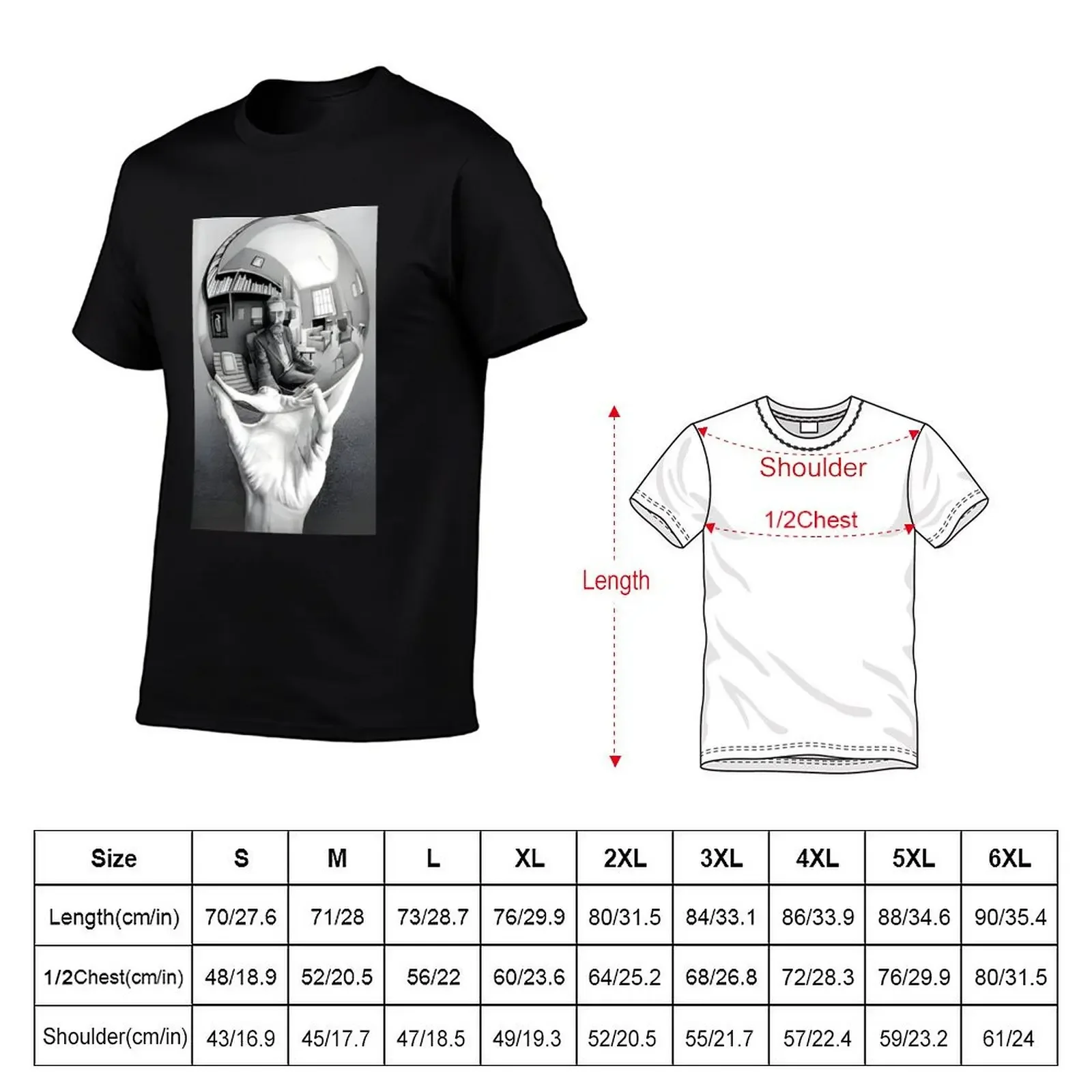 M.C. Escher - Hand with Reflecting Sphere T-Shirt new edition blue archive mens graphic t-shirts hip hop