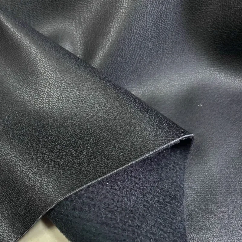 PU Leather Fabric Black Suede Back for Jacket Pants Bag Seat Cover Craft Fashion Designer DIY Fall Material Sewingaccessories