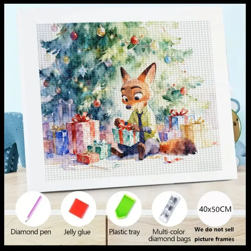 

1 шт. Zootopia Nick Wilde Рождественский набор для алмазной живописи, 5D полная дрель DIY Big Gem Diamond Art Set, милые подарки с открытием лисы Und