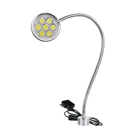 7W LED CNC 자기 산업 램프 유연한 L40cm 구즈넥 공작 기계 라이트 자석 기본 번호판 램프