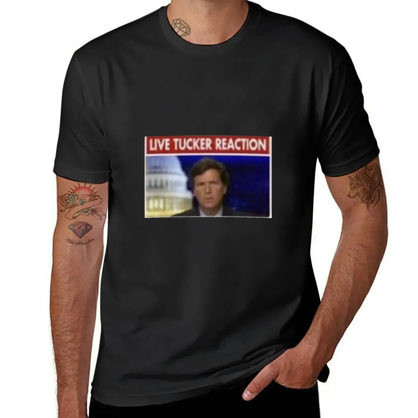 Tucker Carlson live Tucker reaction T-Shirt animal prinfor boys plus size clothes anime t shirts mens fashion