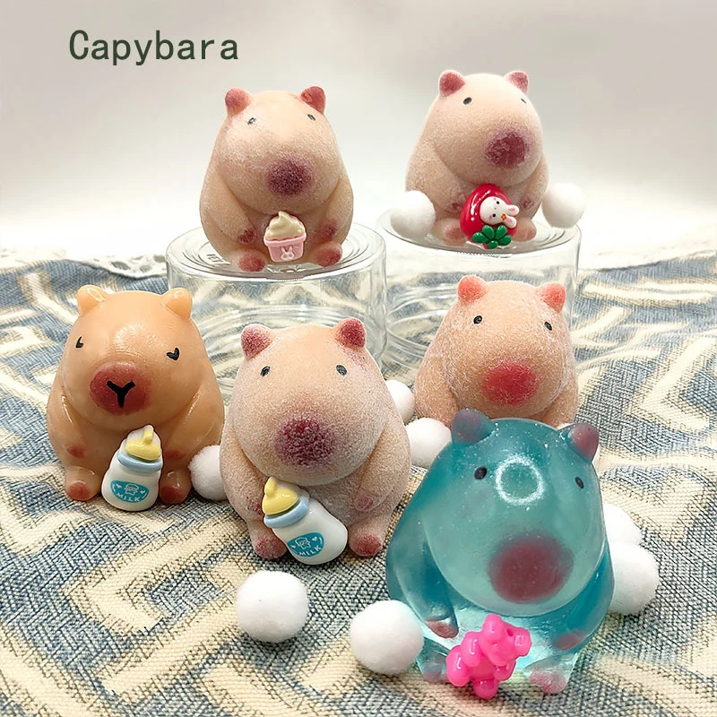 Adorável capivara lento rebote brinquedo engraçado pitada brinquedo adorável dos desenhos animados espremer alívio do estresse brinquedos desktop ornamento decorativo