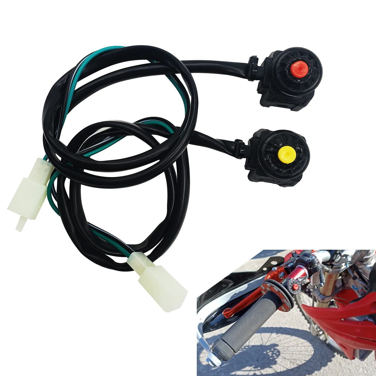 

New 1pcs Motocycle Red Yellow ON OFF Engine Starter Kill Switch Fit For KTM HONDA KAWASAKI SUZUKI YAMAHA Dirt Pit Bike