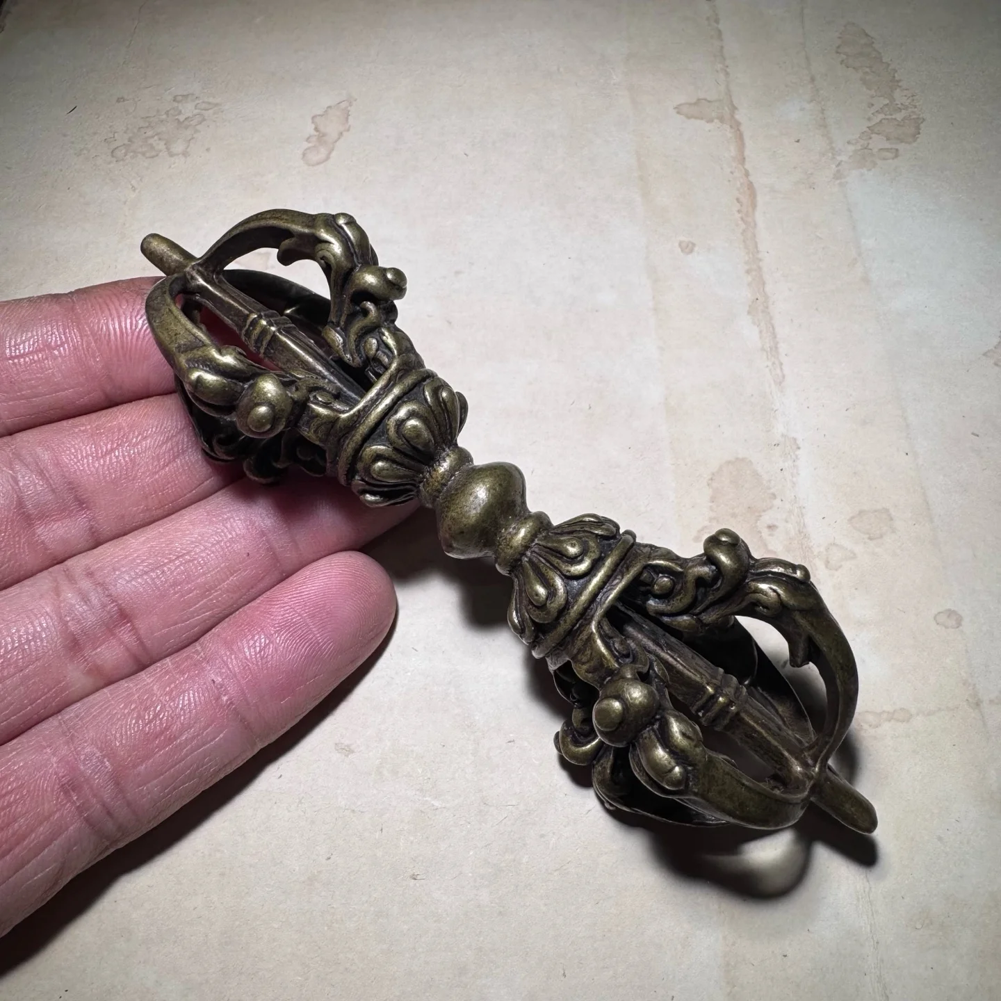 Brass Vajra Pendant Tibetan Style Necklace Keychain Bag Charm Bracelet Small Statue Perfect for Spiritual Decor and Unique Gifts