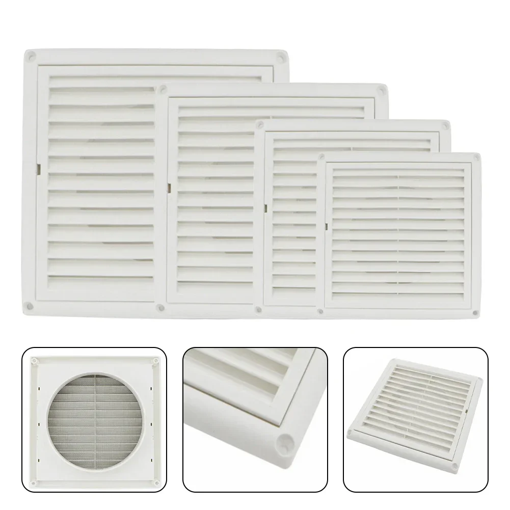 1PCS Air Vent Grille With Fly Screen 100-200mm White ABS External Internal Ducting Ventilation Cover For Home Renovation DIY