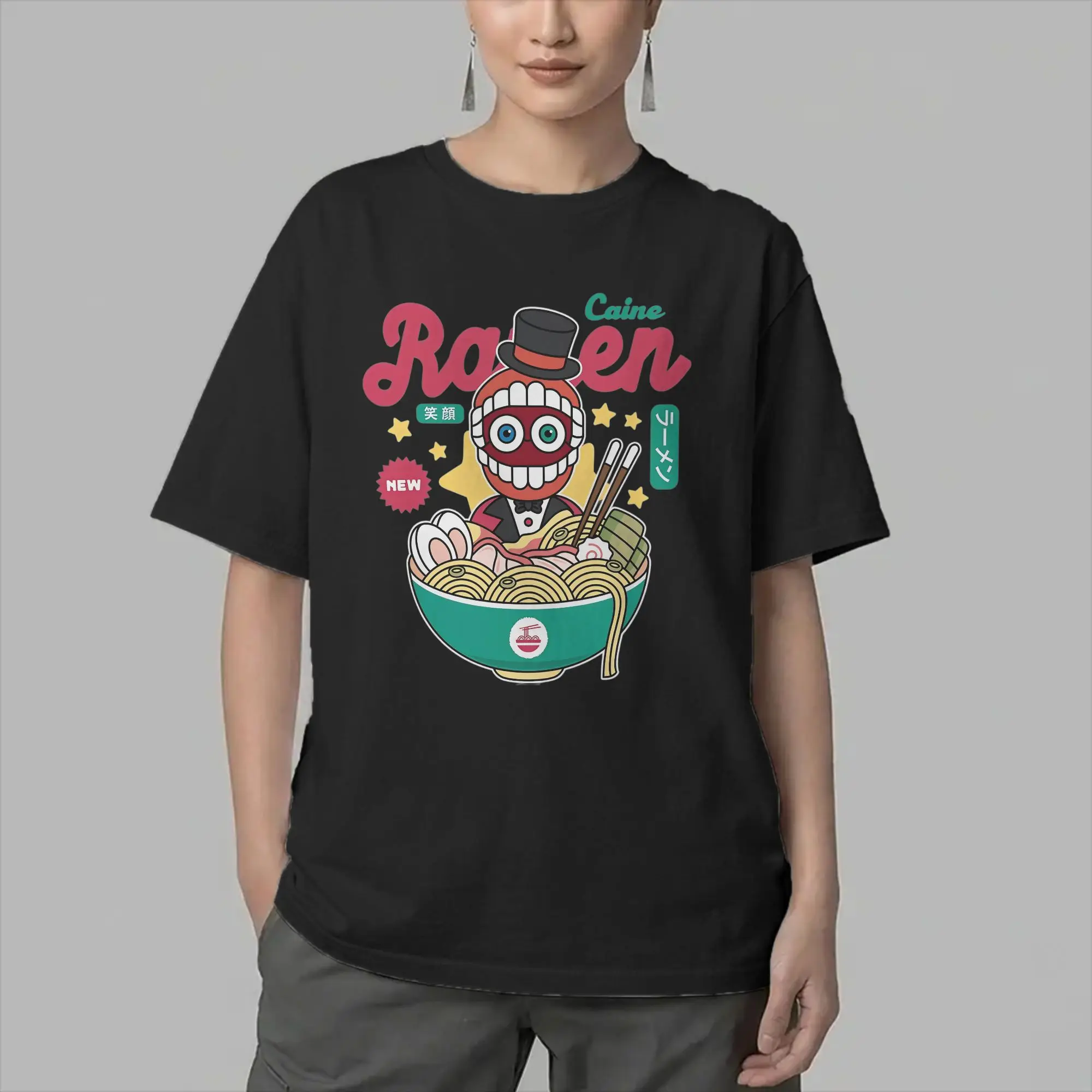 Men's T-Shirts Ringleader Caine Ramen Fashion Cotton Tees Short Sleeve Cartoon Digitals Circus T Shirt O Neck Tops Summer