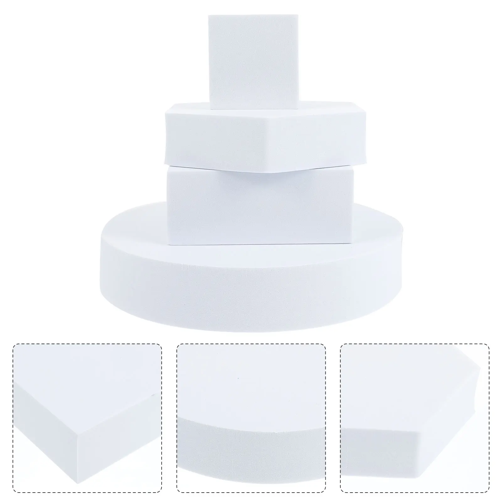 

4 pcs Geometric Photo Props Cube Background Decor For Jewelry Lipstick Photography Lightweight Waterproof Foam Models