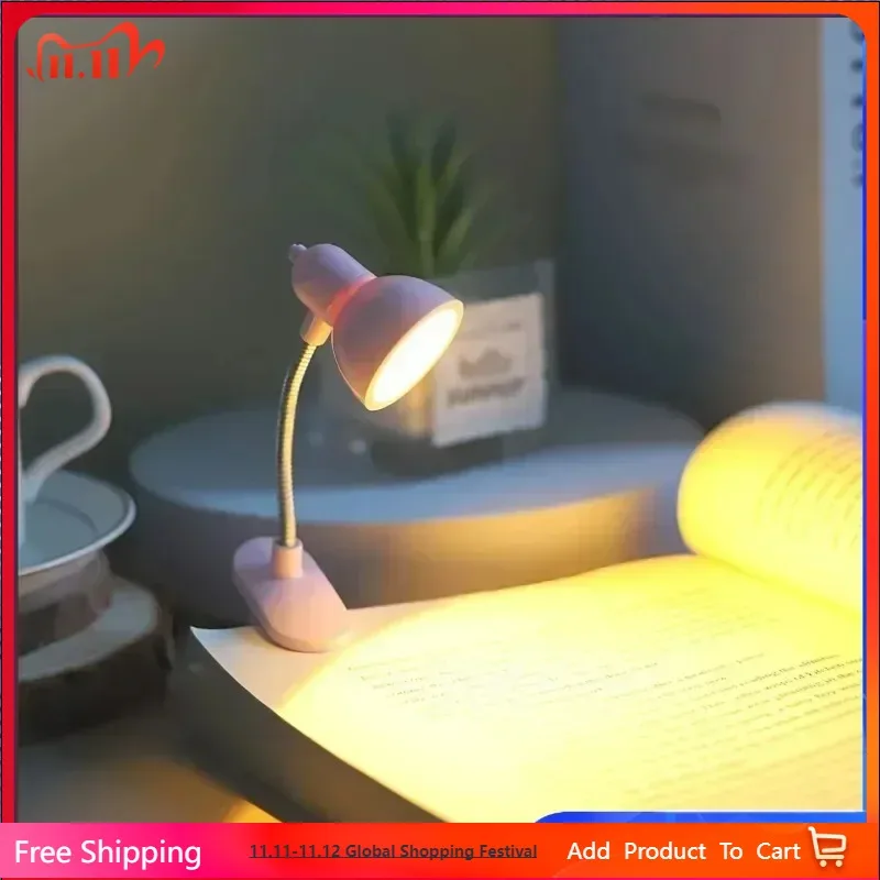 

1Pcs Portable Eye-Friendly Reading Lamp - Warm BrightMini Book Lig Clip-On Light with Long-lasting Battery for Books and Desks