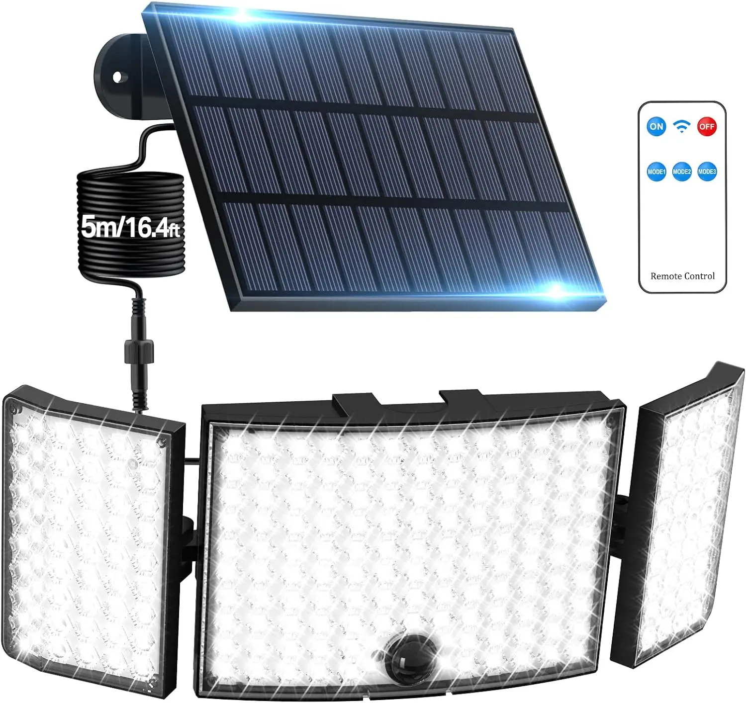 LED Solar Lamp Outdoor Motion Sensor Solar Flood Lights IP65 Waterproof Wall Lights Sunlight Street Light for Garden Lamp 3 Mode