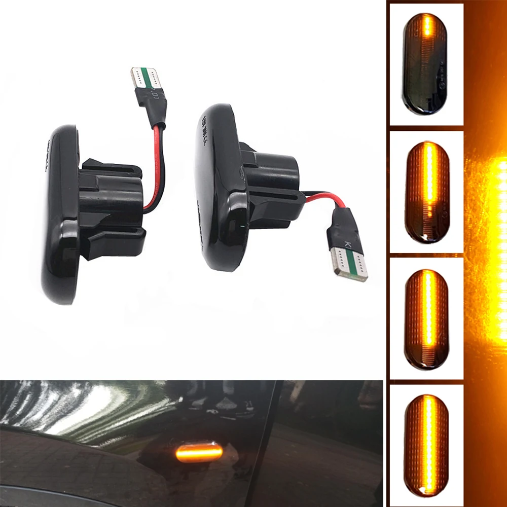 2x Led Dynamic Turn Signal Lights Side Marker For Renault Clio Trafic Kangoo Twigo Dacia Logan Duster Nissan Interstar Primastar