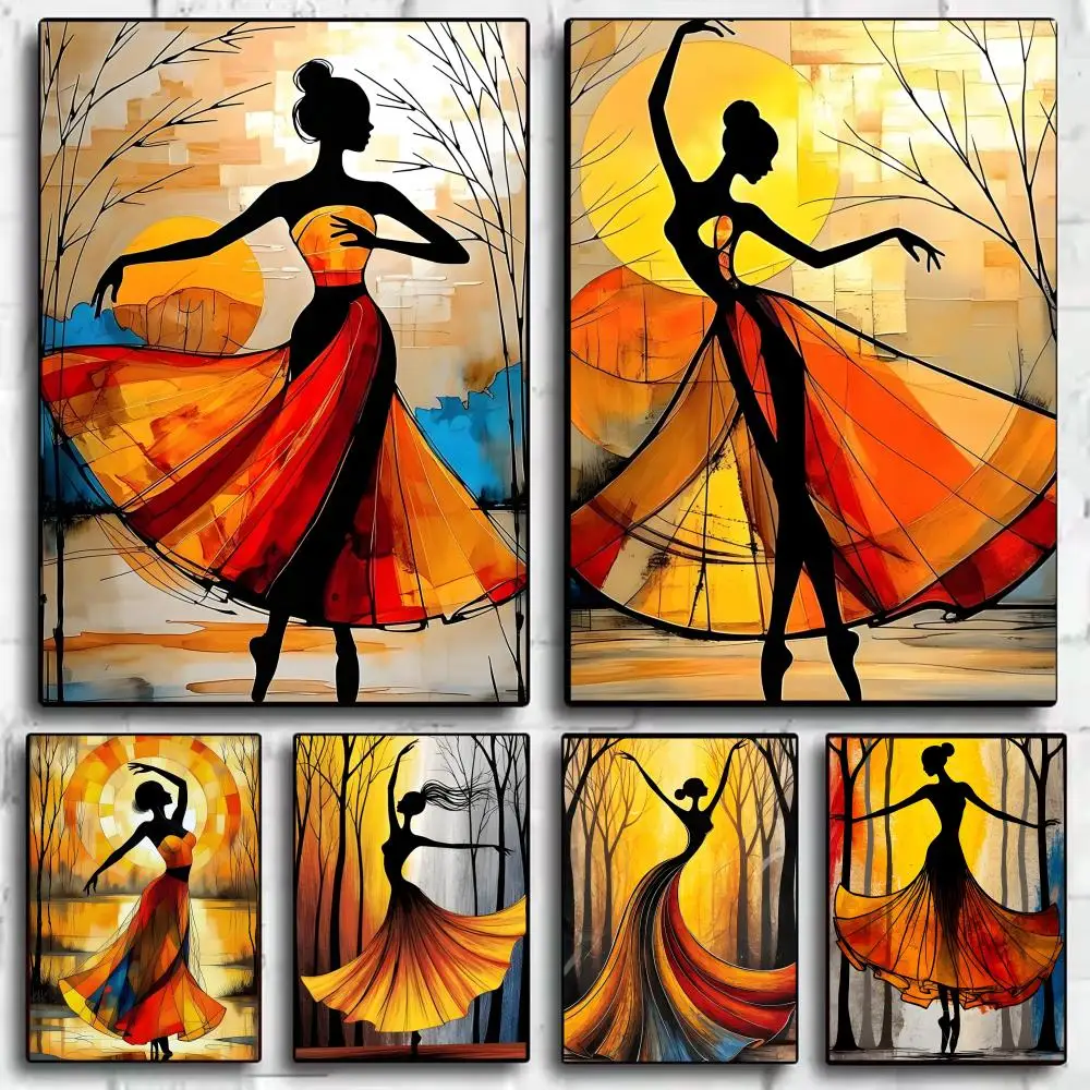 Modern abstract shape Art Poster Stickers Mural Painting Self-Adhesive Wall Decals for Bedroom Living Room Home HD Decor Gift