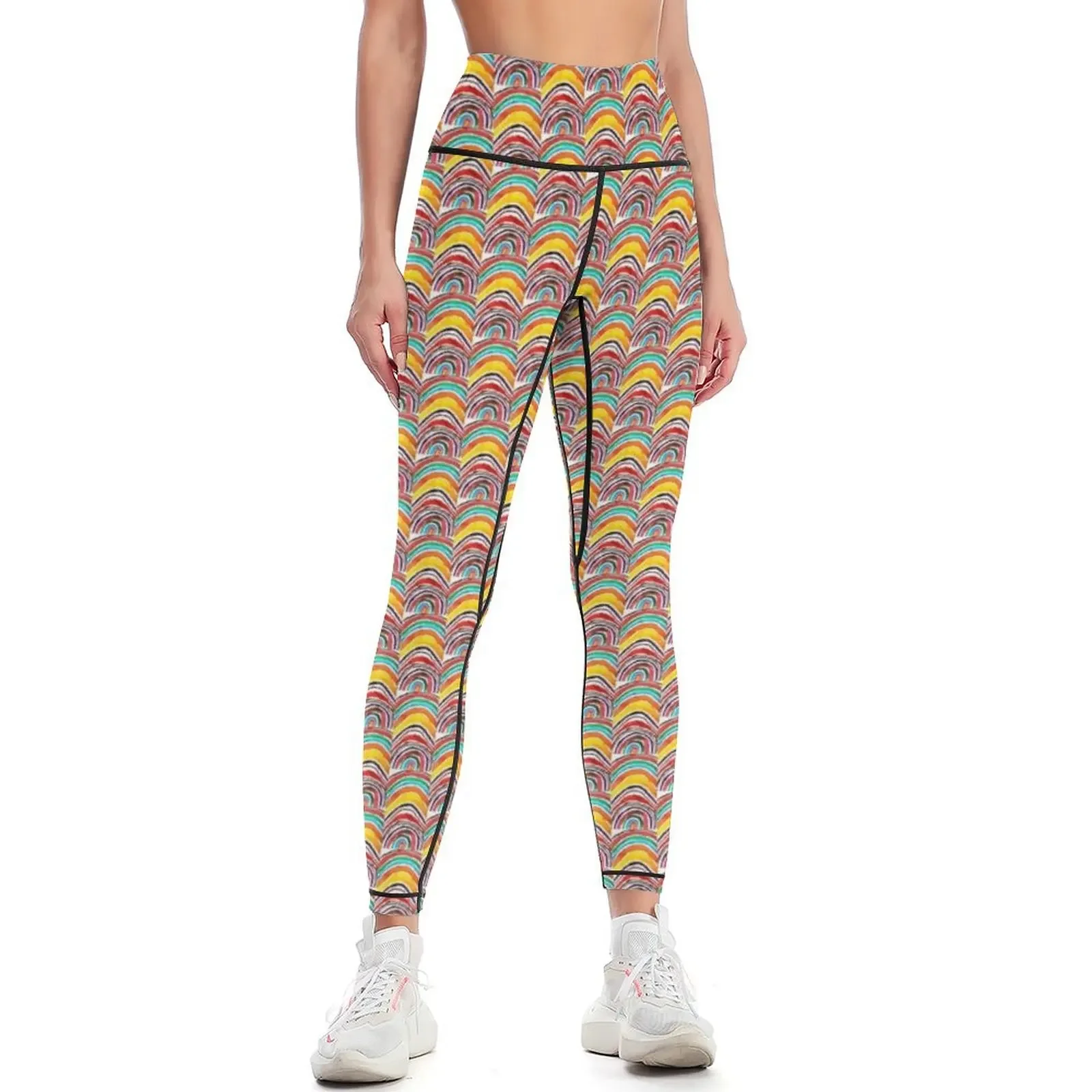 

FUN RAINBOW WATERCOLOR PAINTING Leggings Training pants push up fitness gym womans Women sports Womens Leggings
