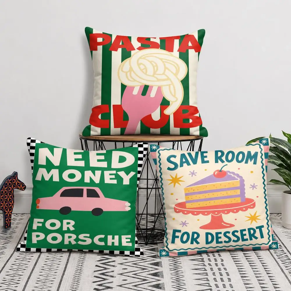 Fun Quote Wall Prints Cushion Cover Silky Short Plush Invisible Zipper Dustproof Sofa Pillow Case For Home Decor