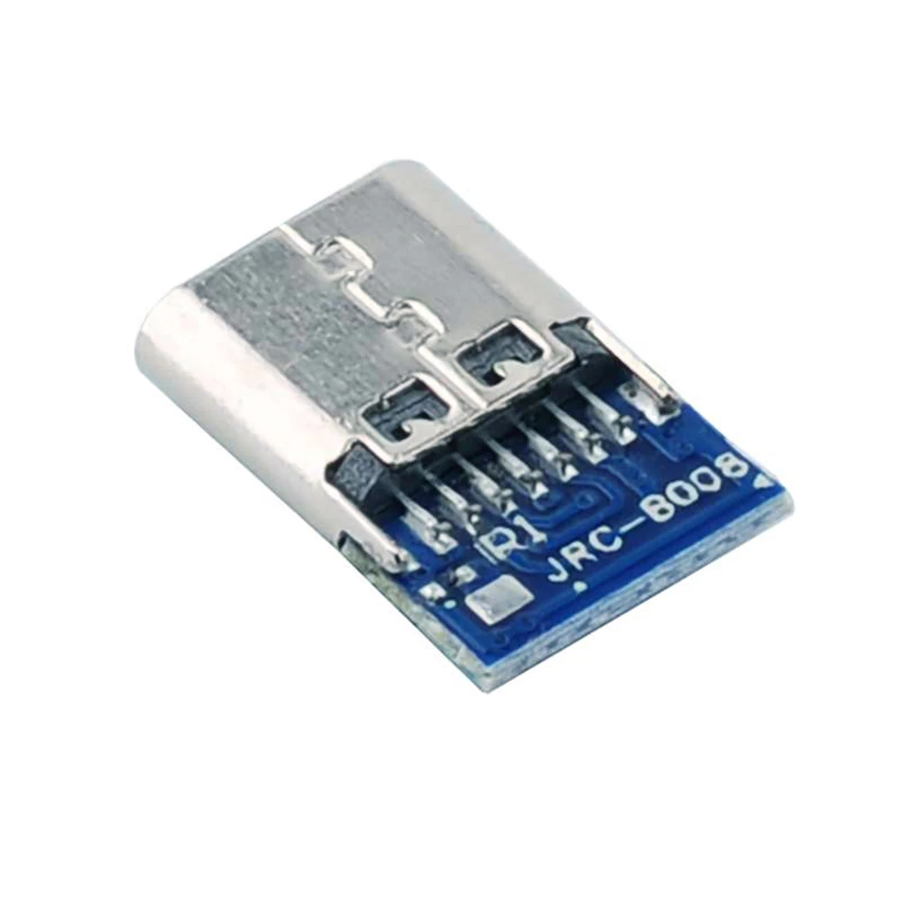 6PCS USB 3.1 Type C Connector Simple USB C Socket Breakout 14 Pin with Board Socket Female Solder Wires Fast Charging Interface