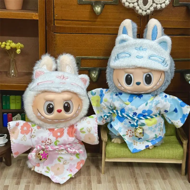 

Kimono Cute Labubu 2nd Gen Macaron Party Labubu Sitting Party Doll Clothes for Generation 1 and 2