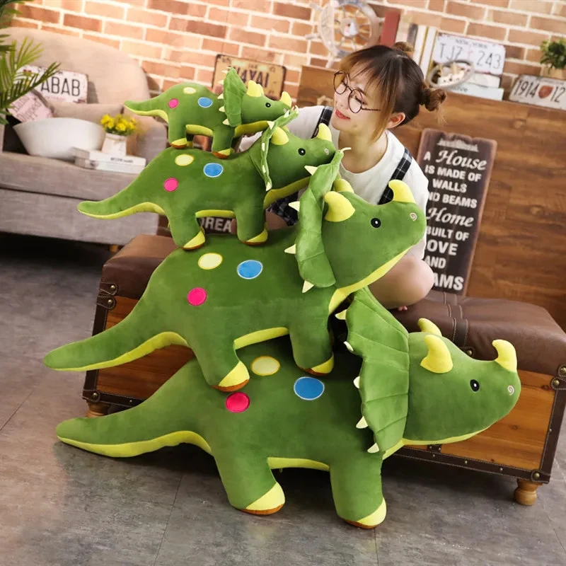 40cm Creative Big Plush Soft Triceratops Stegosaurus Plush Toy Dinosaur Doll Stuffed Toy Kids Dinosaurs Toy Birthday Gifts