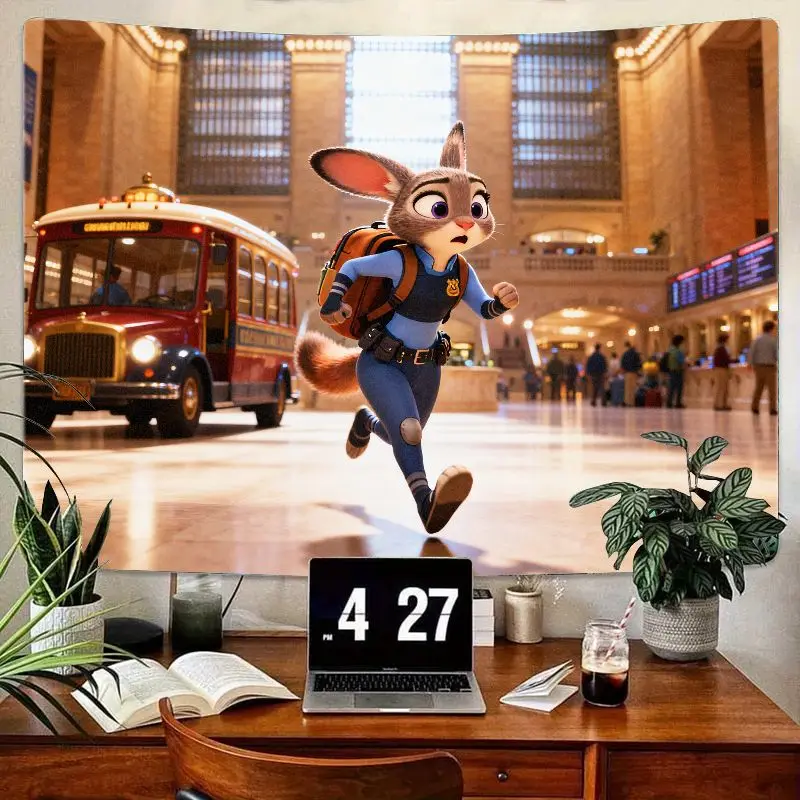 

1 шт. Зоотопия Джуди Хопс мультфильм настенный гобелен аниме декор для детской комнаты, гостиной, спальни, идеальный подарок для фанатов