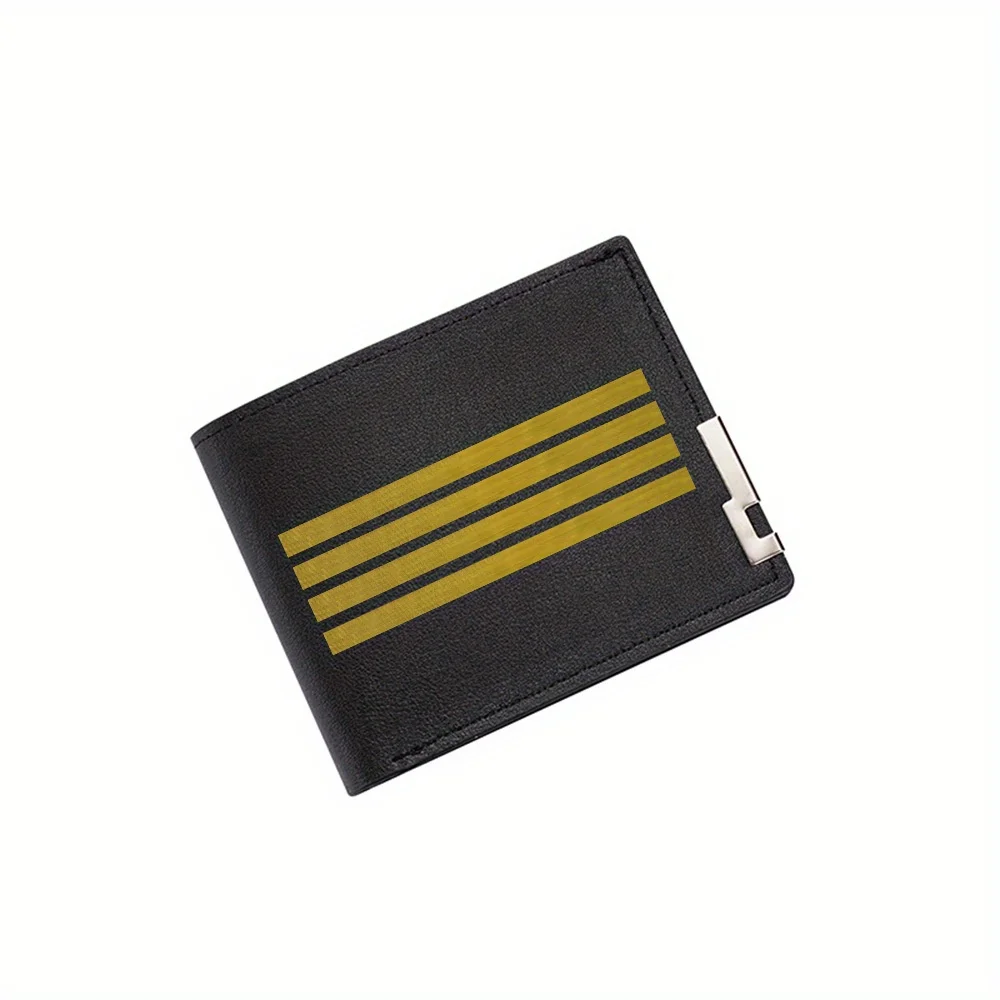 Striped textured golden design Men's Wallet Printing Design Simple Modern Stylish Business Father's Boyfriend's Christmas Lover'
