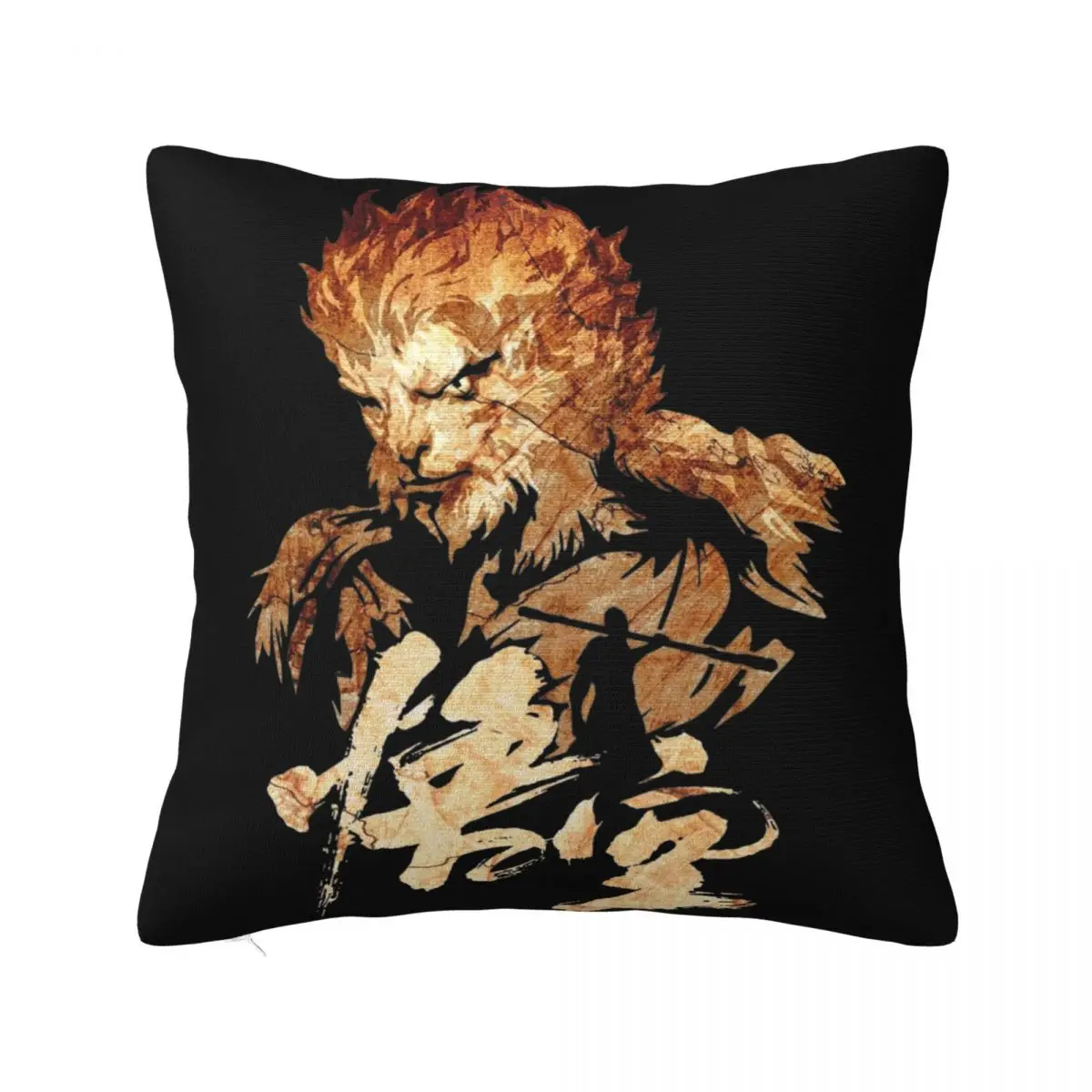 Black Myth King Pillowcase Product Soft Cushion Cover Throw Pillow Cover Seater Decoration Zipper Multi-Size