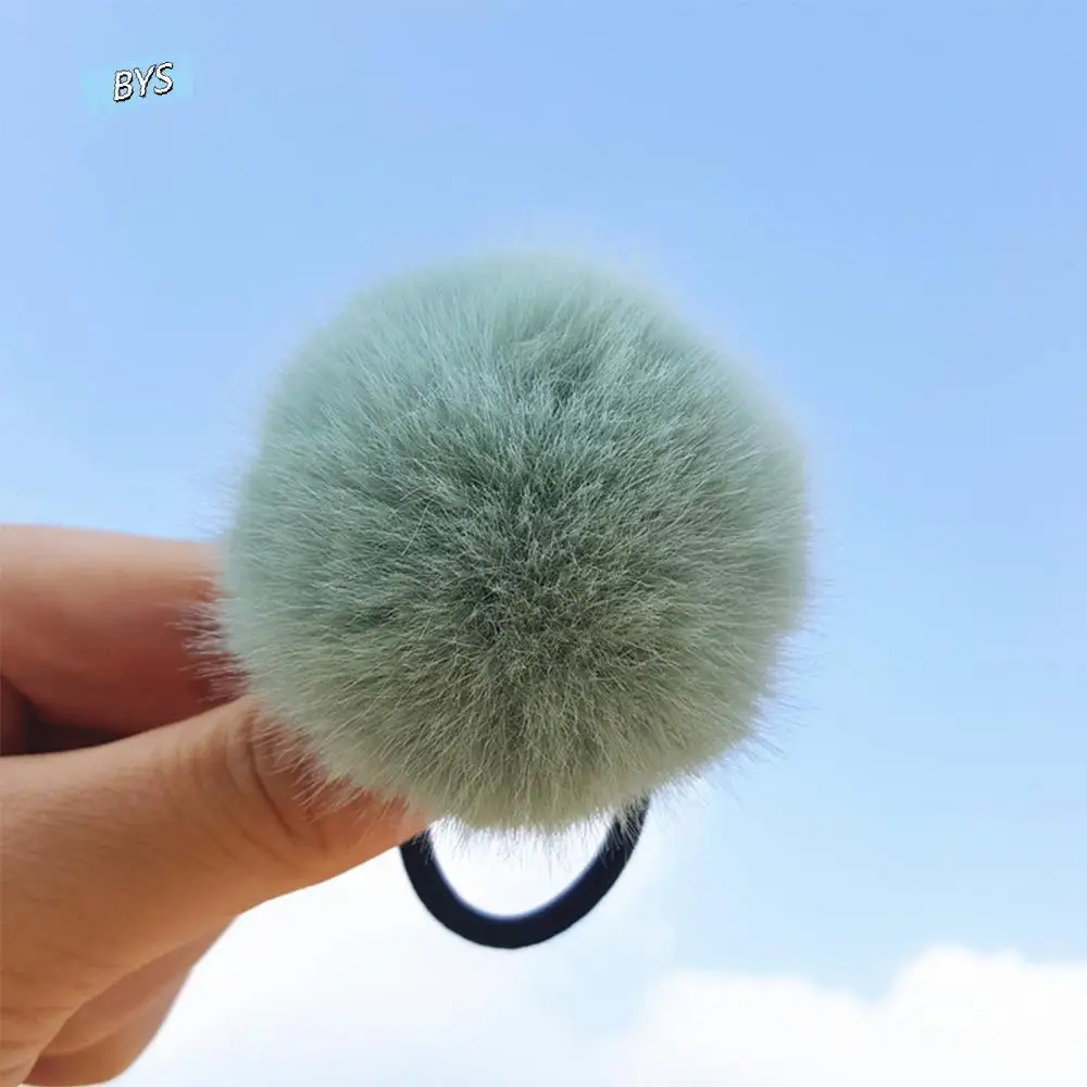 

Women Autumn Hair Ties Hairband Imitation Rabbit Fur Pompom Rubber Band Hair Rope Hair Accessories Ponytail Holder