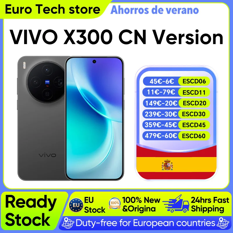 Teléfono Inteligente VIVO X300 5G, 6040 mAh, 90 W SuperVOOC, Pantalla AMOLED de 6.31” y 120 Hz, Cámara Triple Zeiss de 200 MP, Dimensity 9500