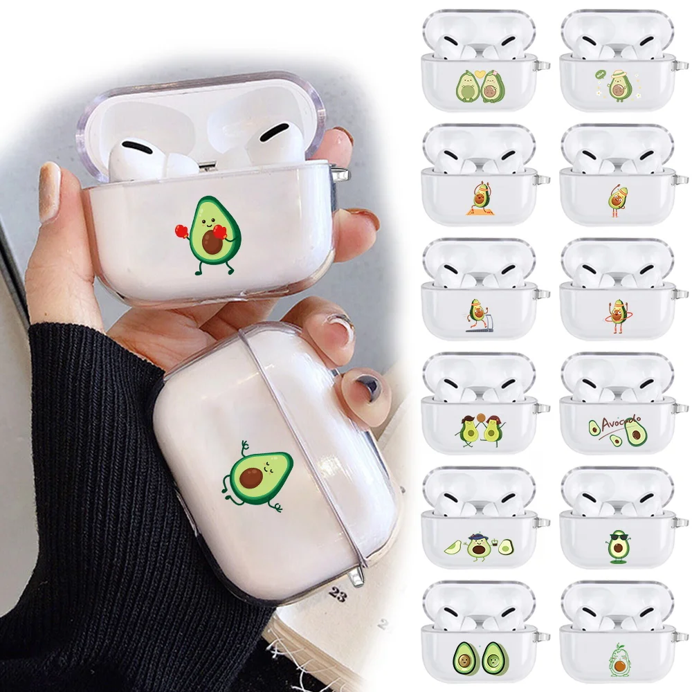 

Avocado Pattern Earphone Case for Apple AirPods Pro Headset Accessories Soft Silicone Headphone Cover Clear Protective Shell