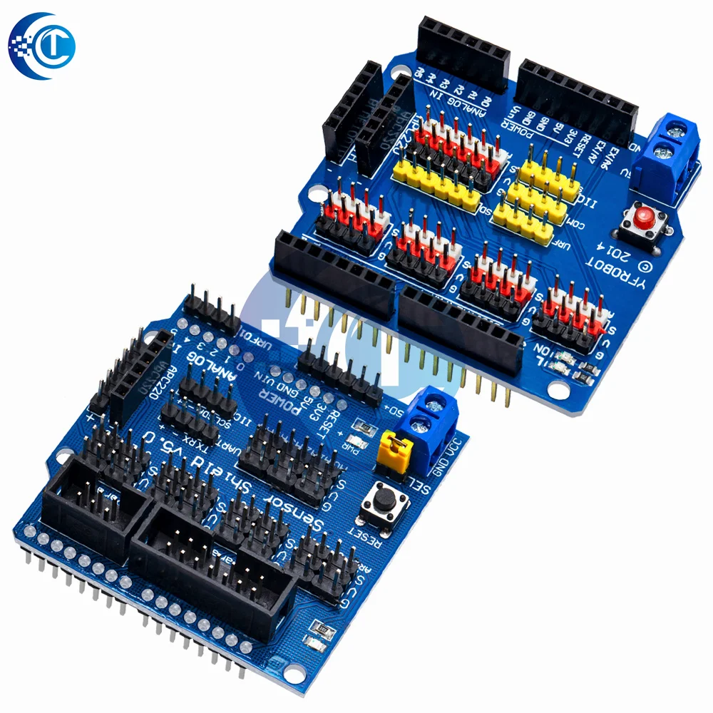 1 قطعة V5 الاستشعار درع لوح تمديد درع لاردوينو UNO R3 V5.0 وحدة إلكترونية الاستشعار درع V5 لوح تمديد